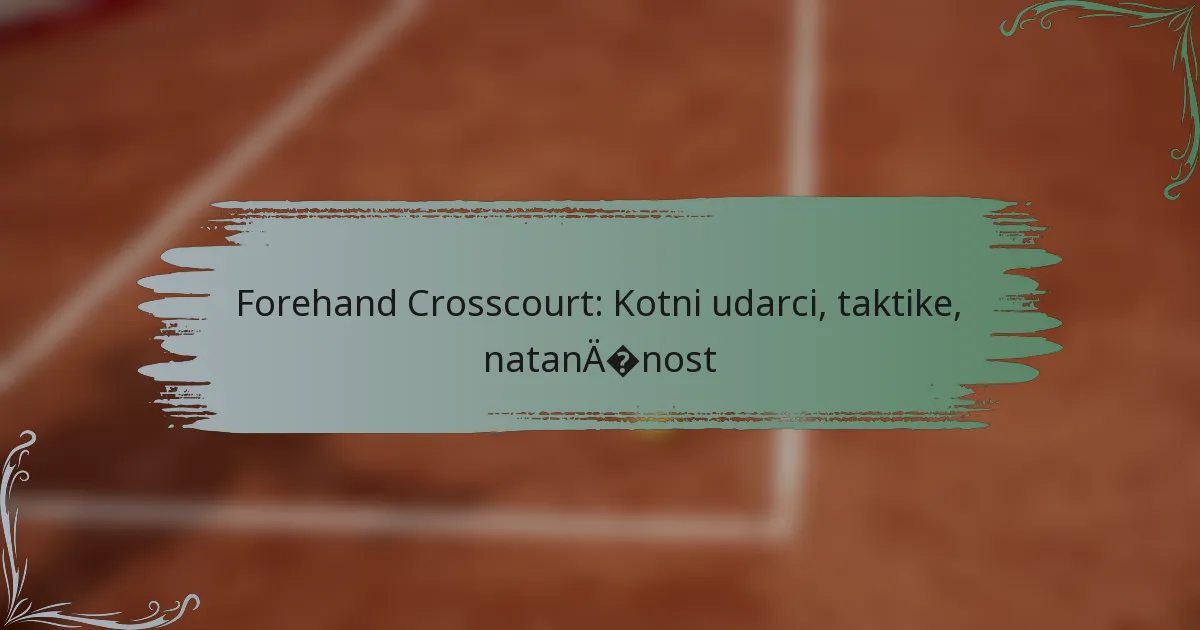 Forehand Crosscourt: Kotni udarci, taktike, natančnost
