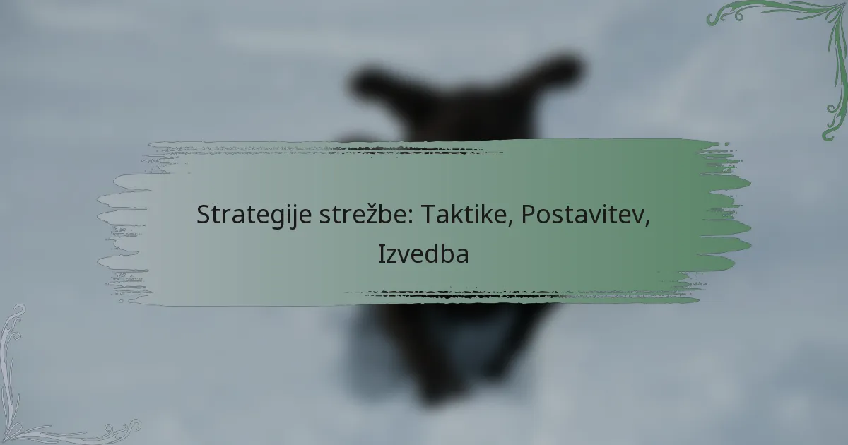 Strategije strežbe: Taktike, Postavitev, Izvedba