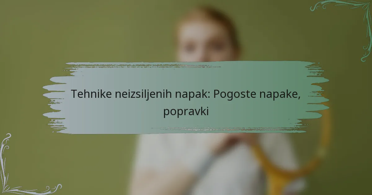 Tehnike neizsiljenih napak: Pogoste napake, popravki