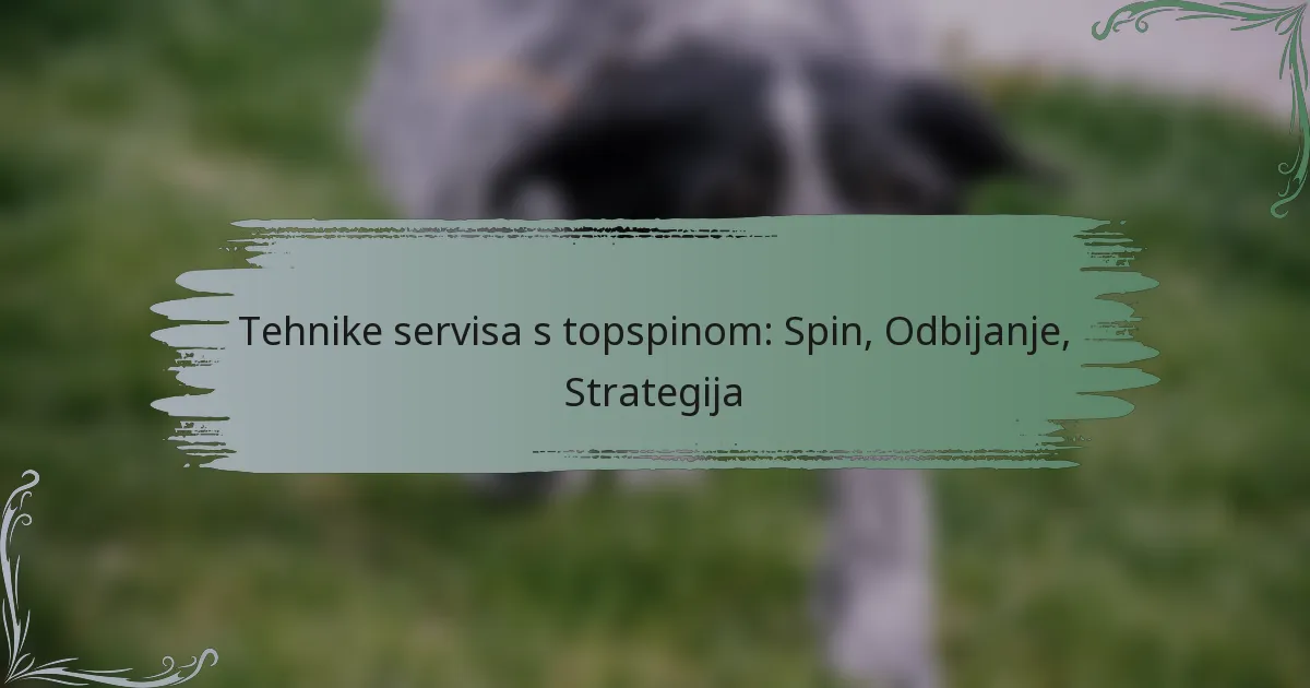 Tehnike servisa s topspinom: Spin, Odbijanje, Strategija